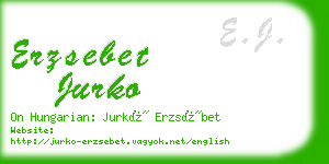 erzsebet jurko business card